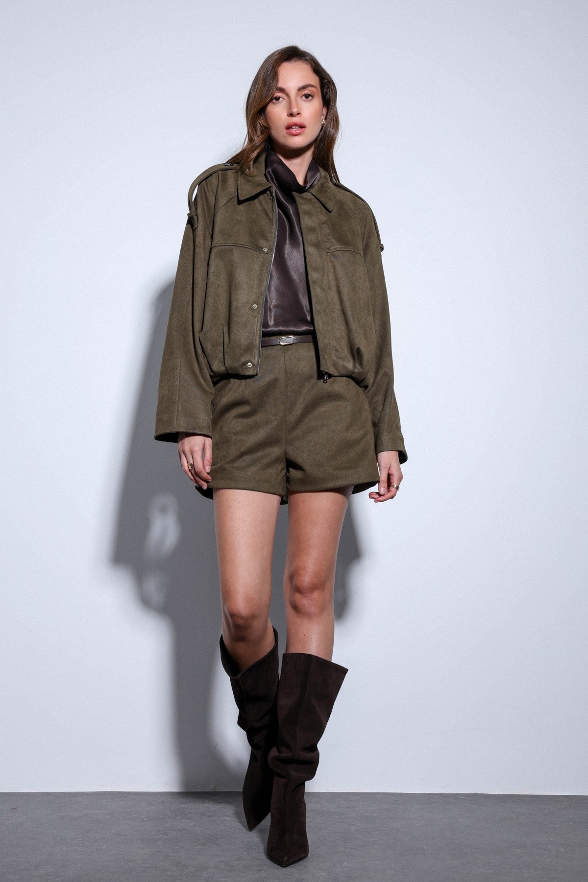 Antioch Suede-Look Pleated Women's Shorts