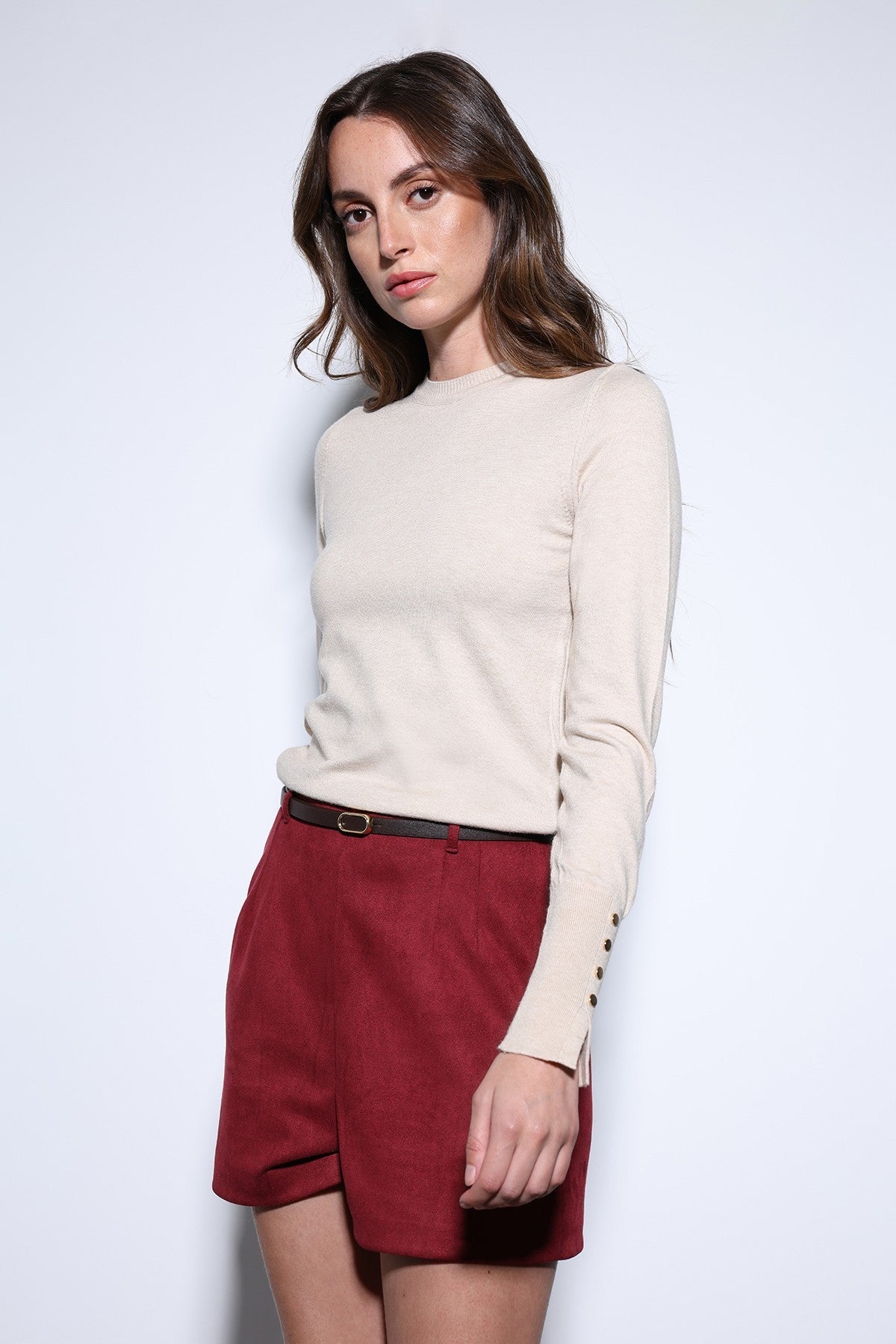 Antioch Suede-Look Pleated Women's Shorts