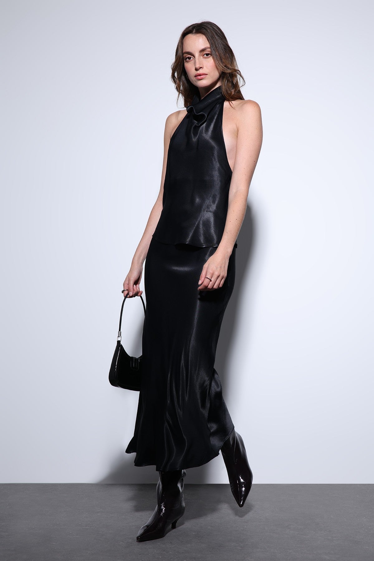 Antioch Satin Midi Skirt