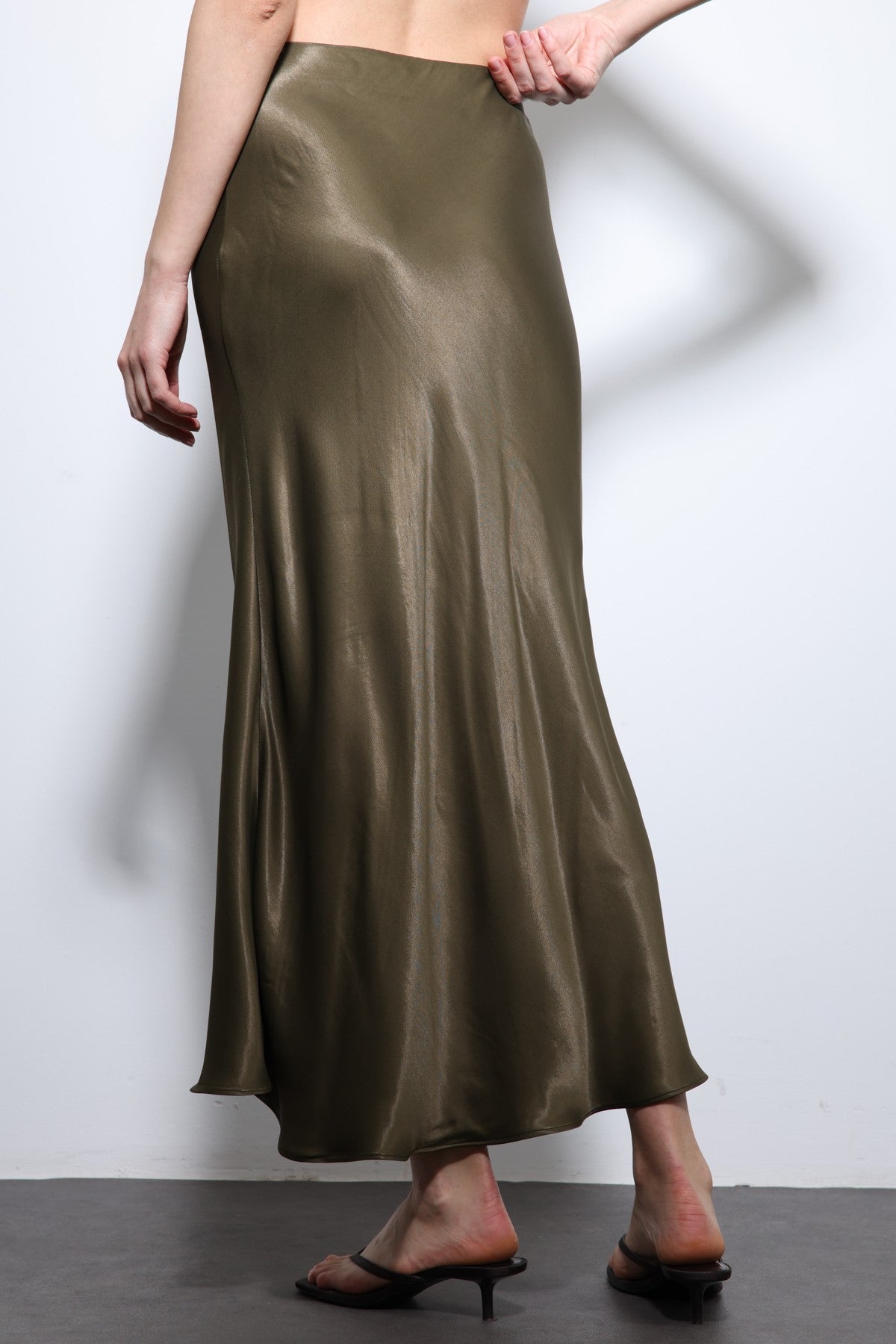 Antioch Satin Midi Skirt