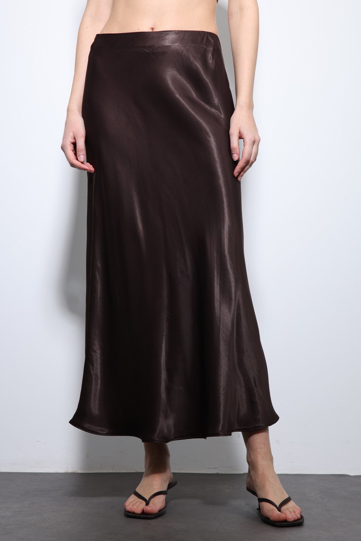 Antioch Satin Midi Skirt