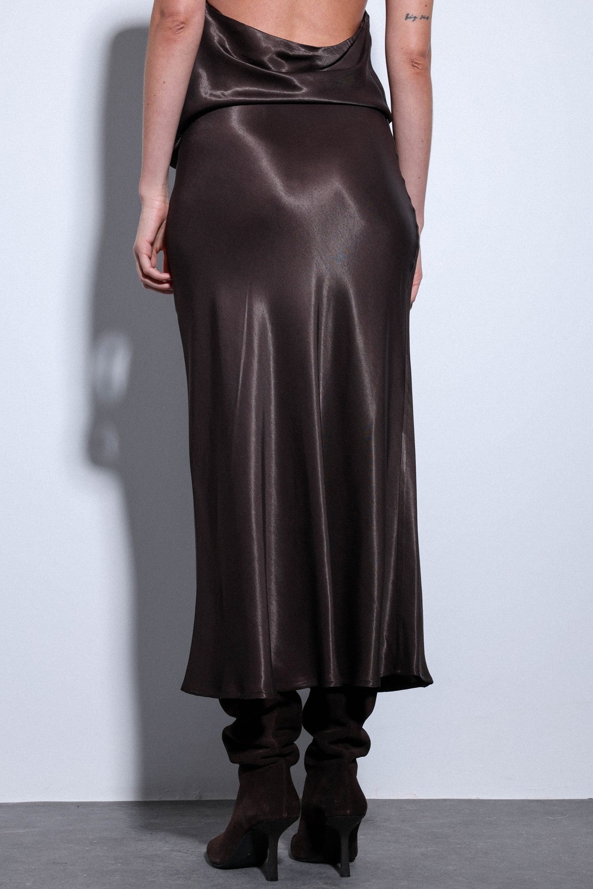 Antioch Satin Midi Skirt
