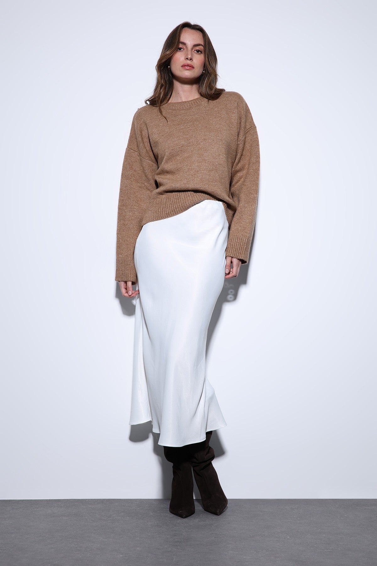 Antioch Satin Midi Skirt