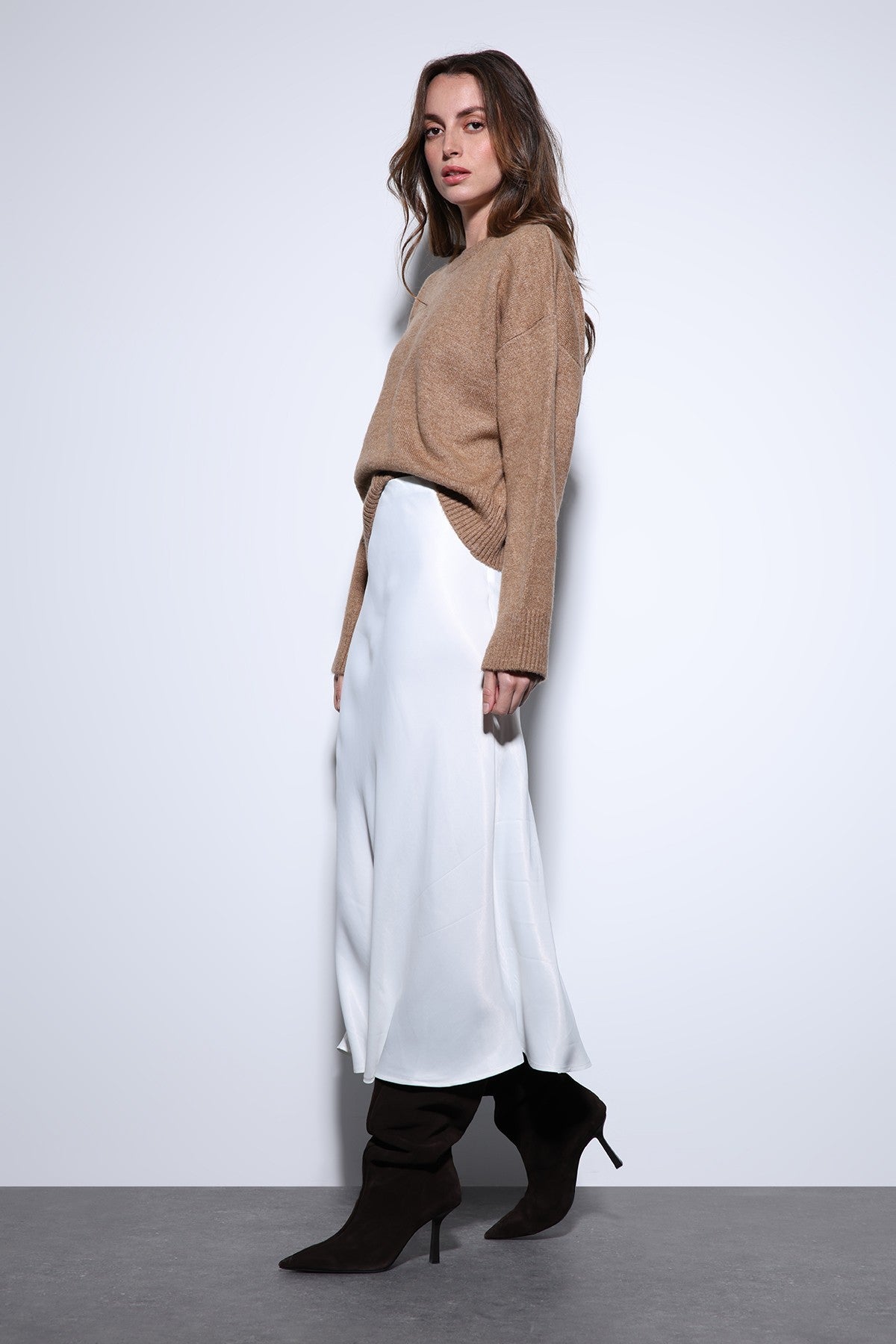 Antioch Satin Midi Skirt