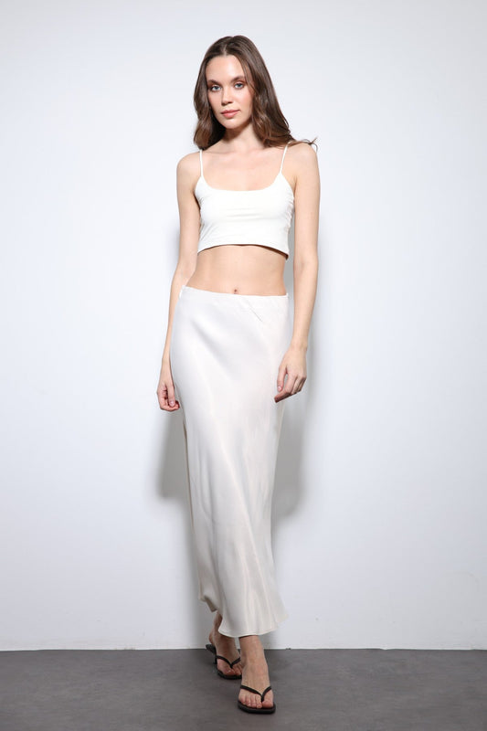 Antioch Satin Midi Skirt