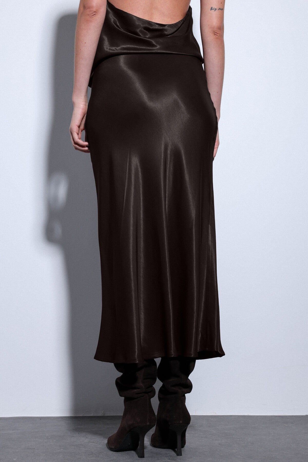 Antioch Satin Midi Skirt