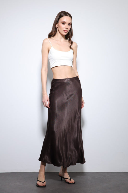 Antioch Satin Midi Skirt