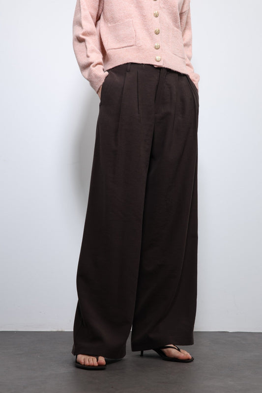 Women's Pleated Pants with Elastic Waistband