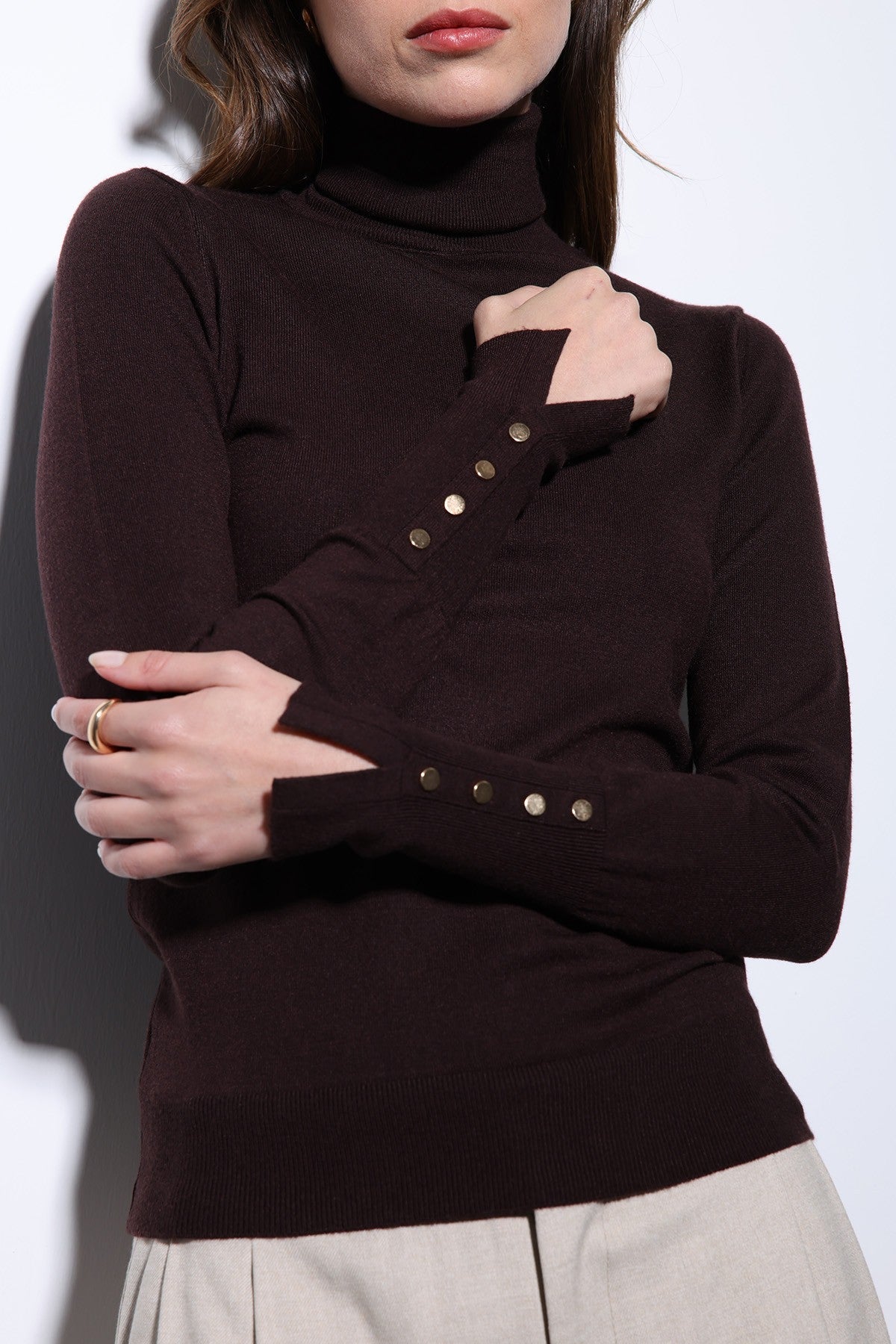 Antioch Stand-Up Collar Knit Sweater