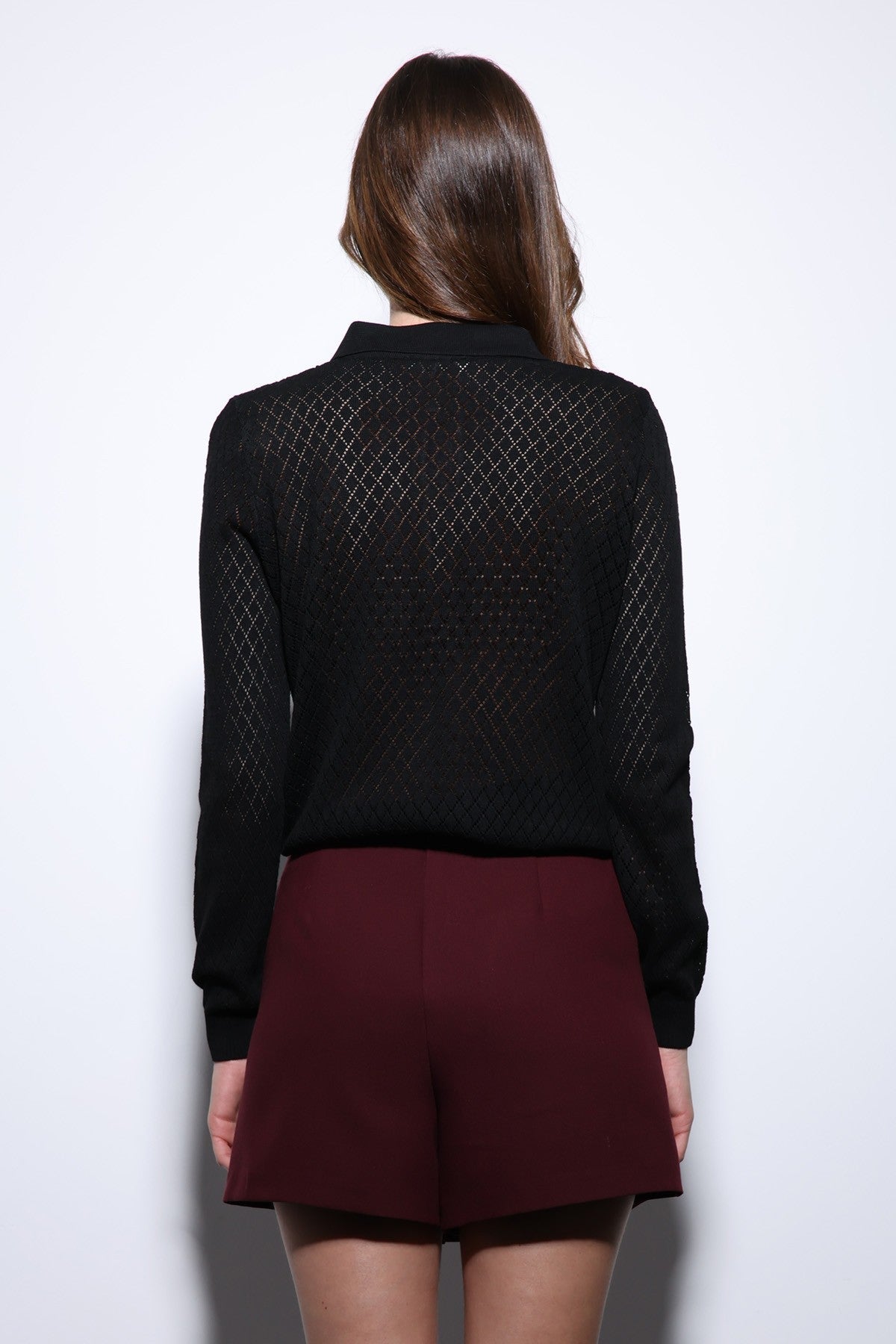 Women's Patterned Polo-Neck Knit Sweater by Antioch