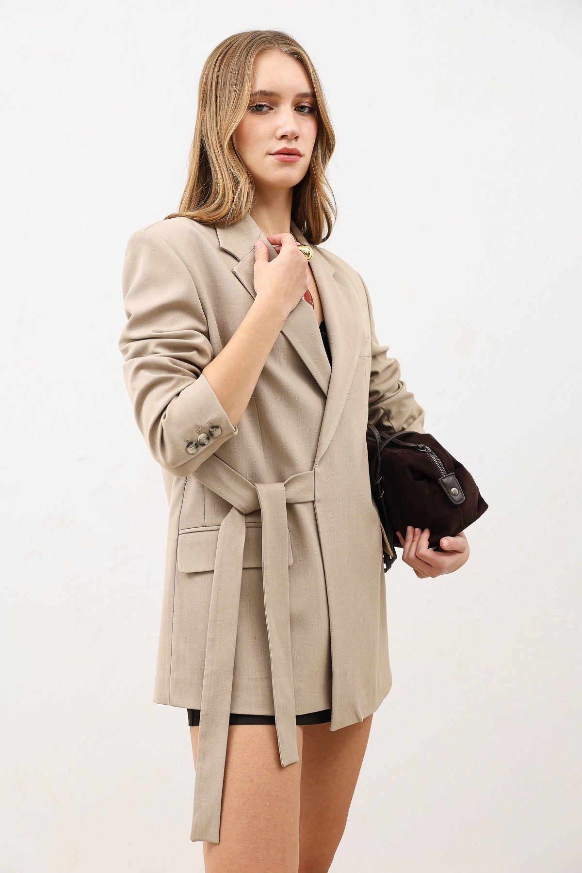 Antioch Women's Belted Blazer