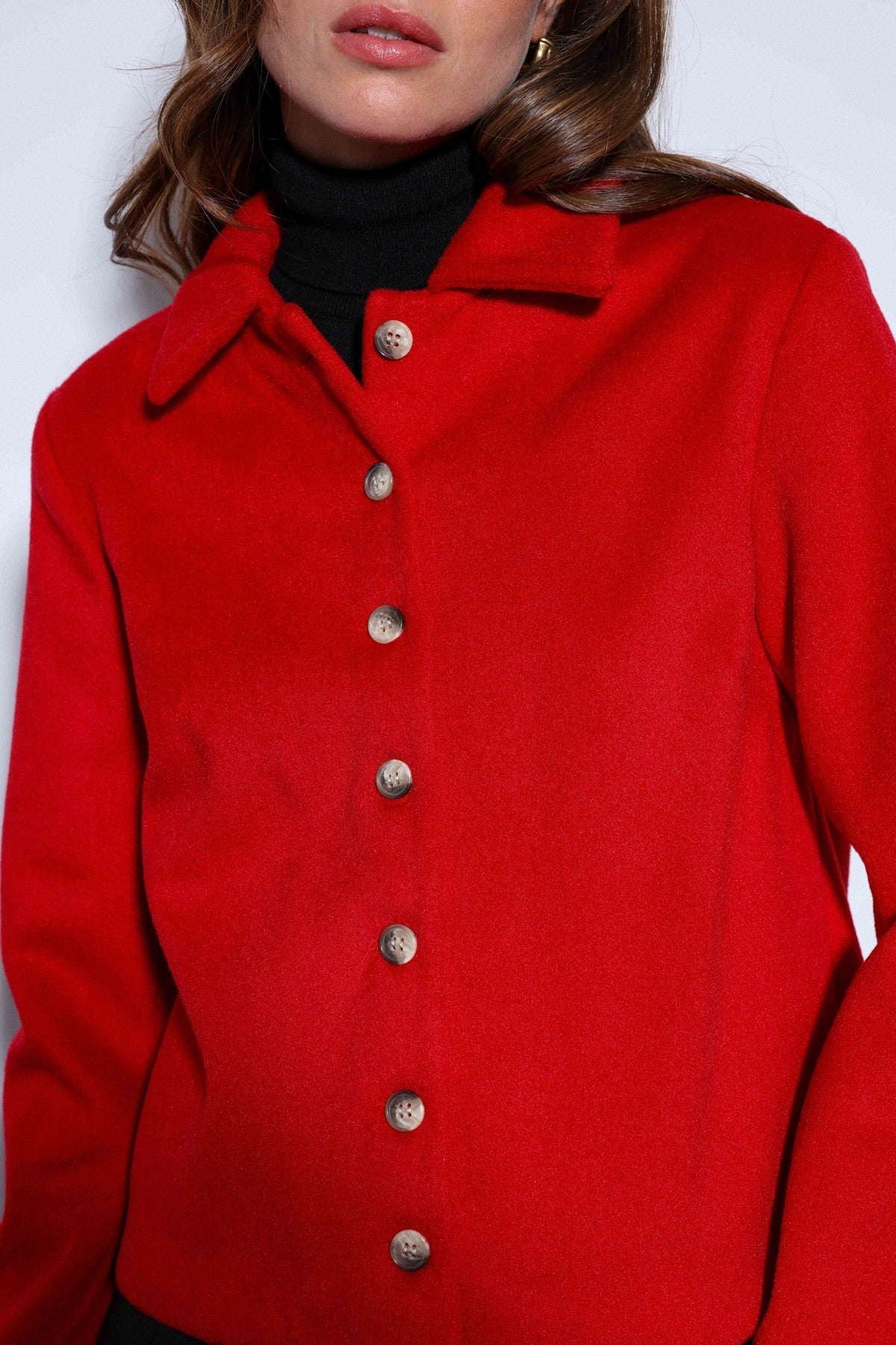 Antioch Shirt-Collar Short-Sleeved Cashmere Jacket