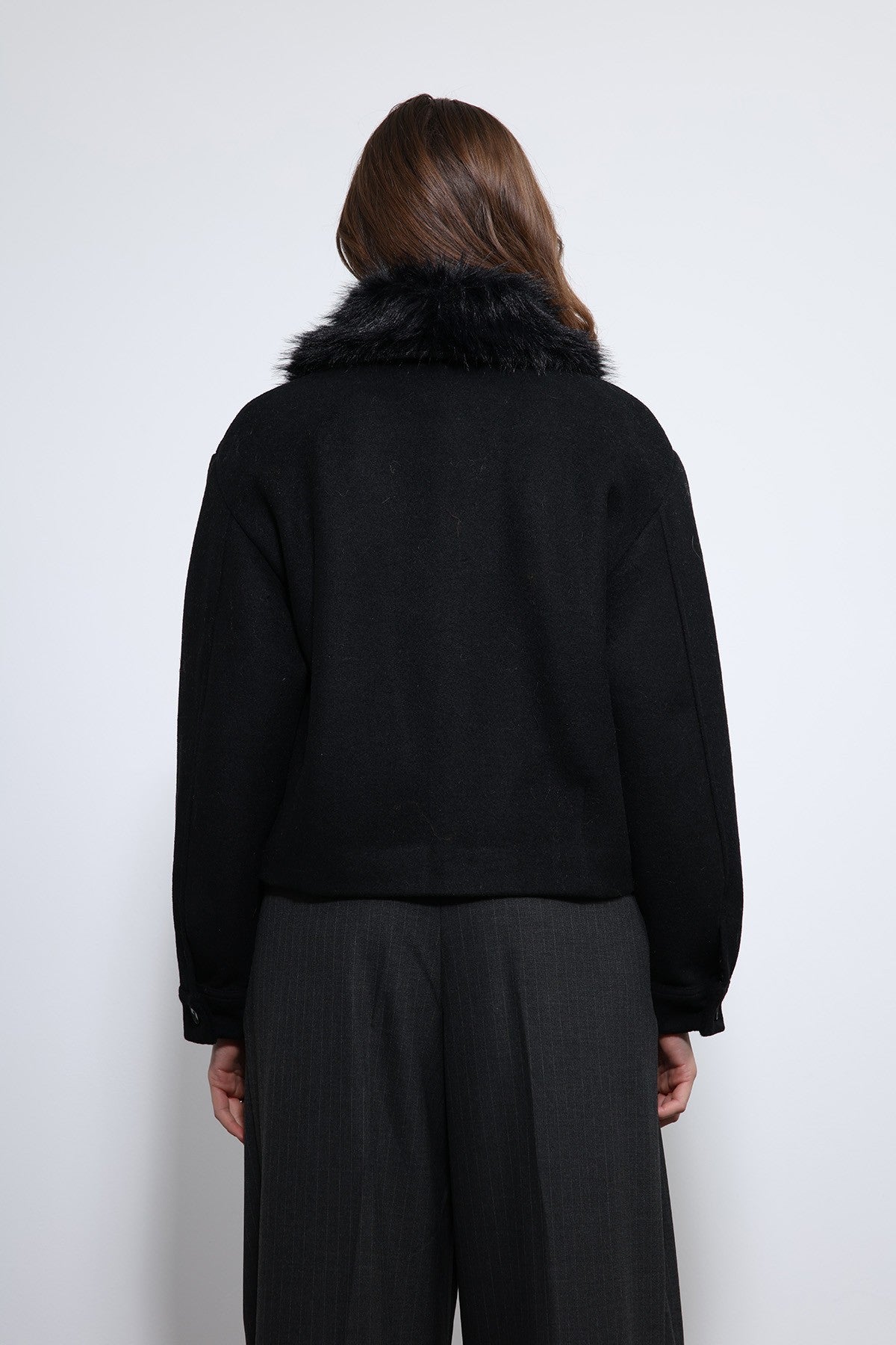 Antioch Wool-Blend Faux Fur Collar Jacket