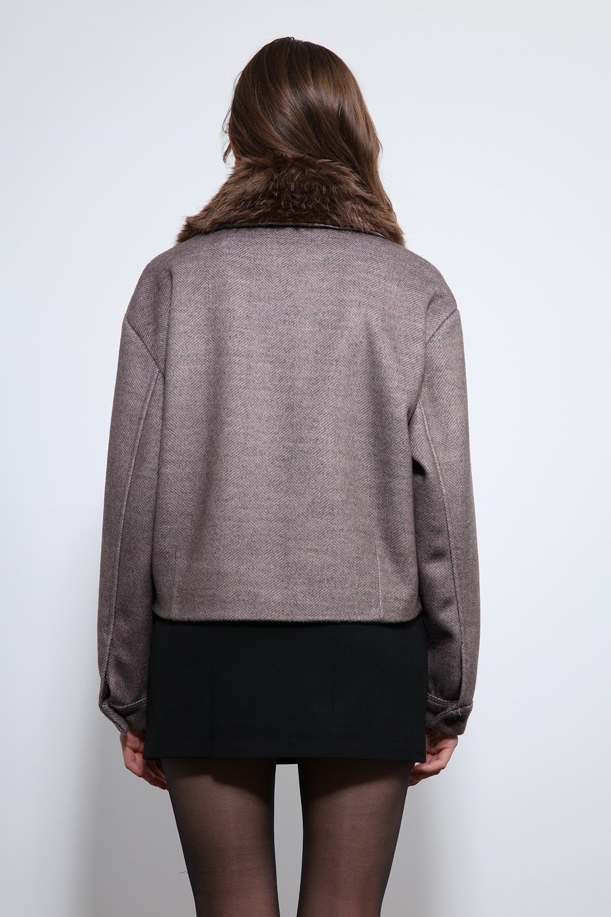 Antioch Wool-Blend Faux Fur Collar Jacket