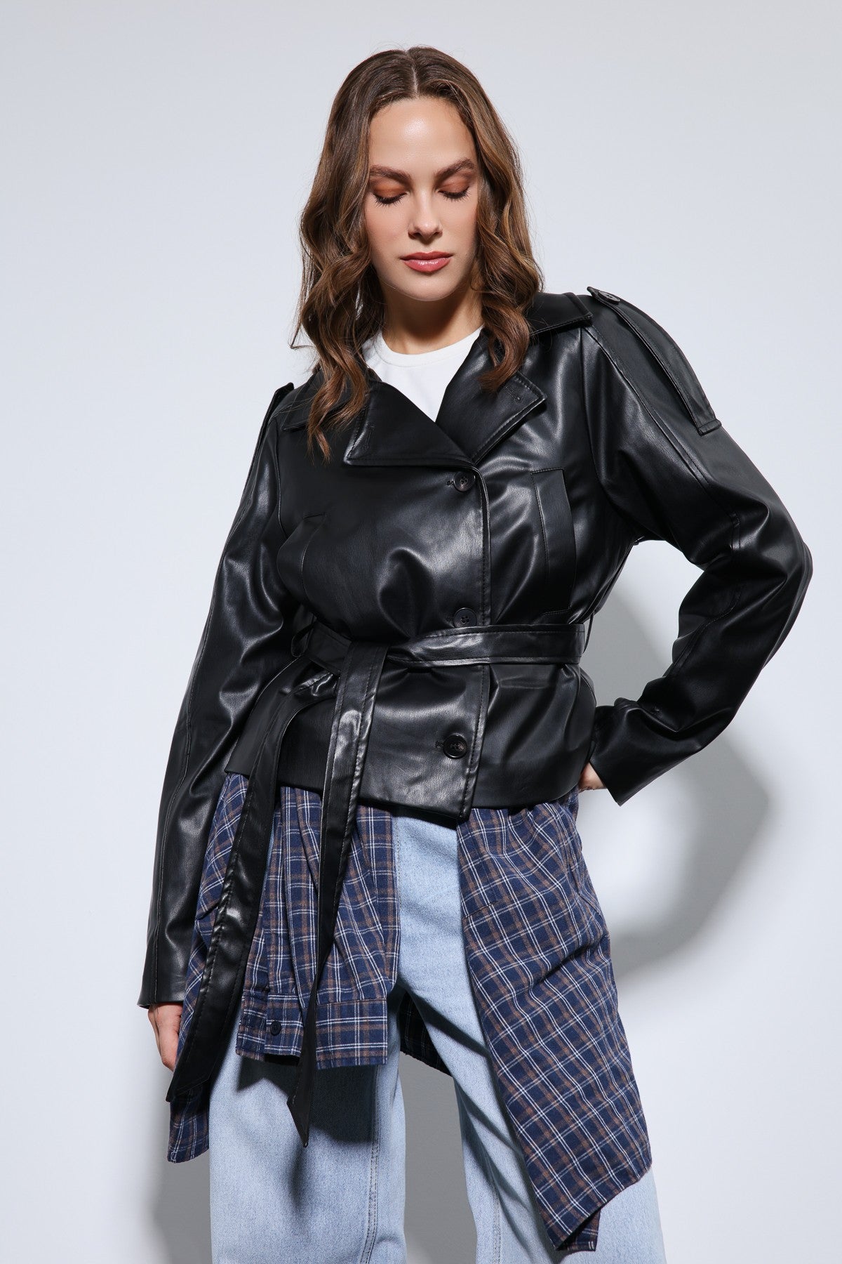 Antioch Arched Faux Leather Jacket