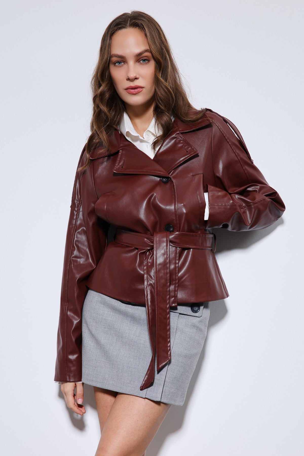 Antioch Arched Faux Leather Jacket