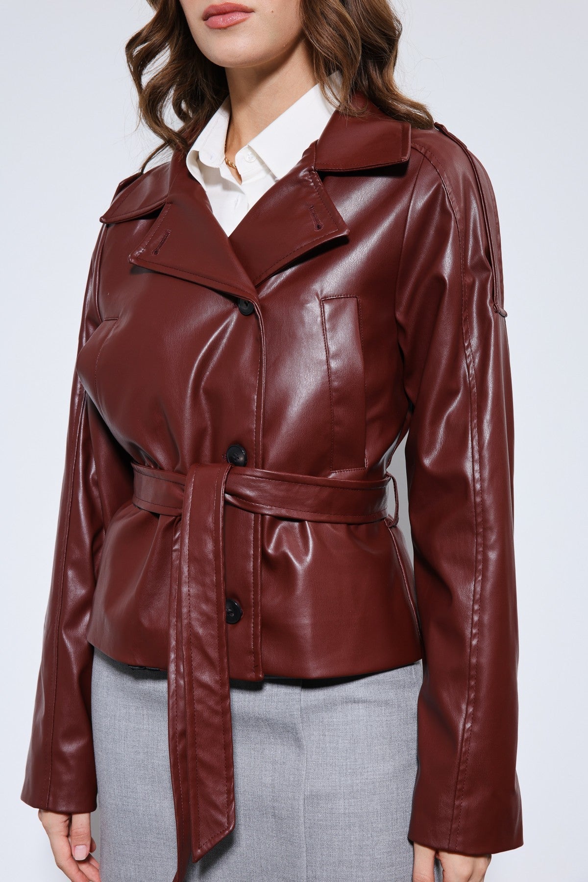 Antioch Arched Faux Leather Jacket