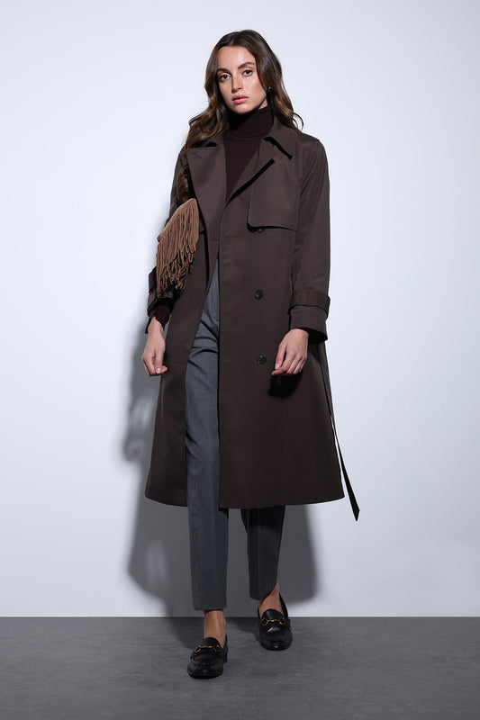 Women's Trench Coat with a Wrap-Around Belt