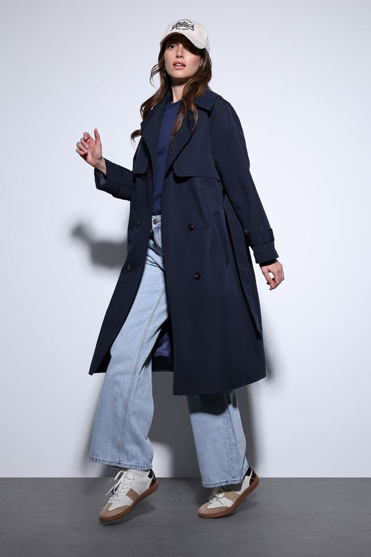 Women's Trench Coat with a Wrap-Around Belt
