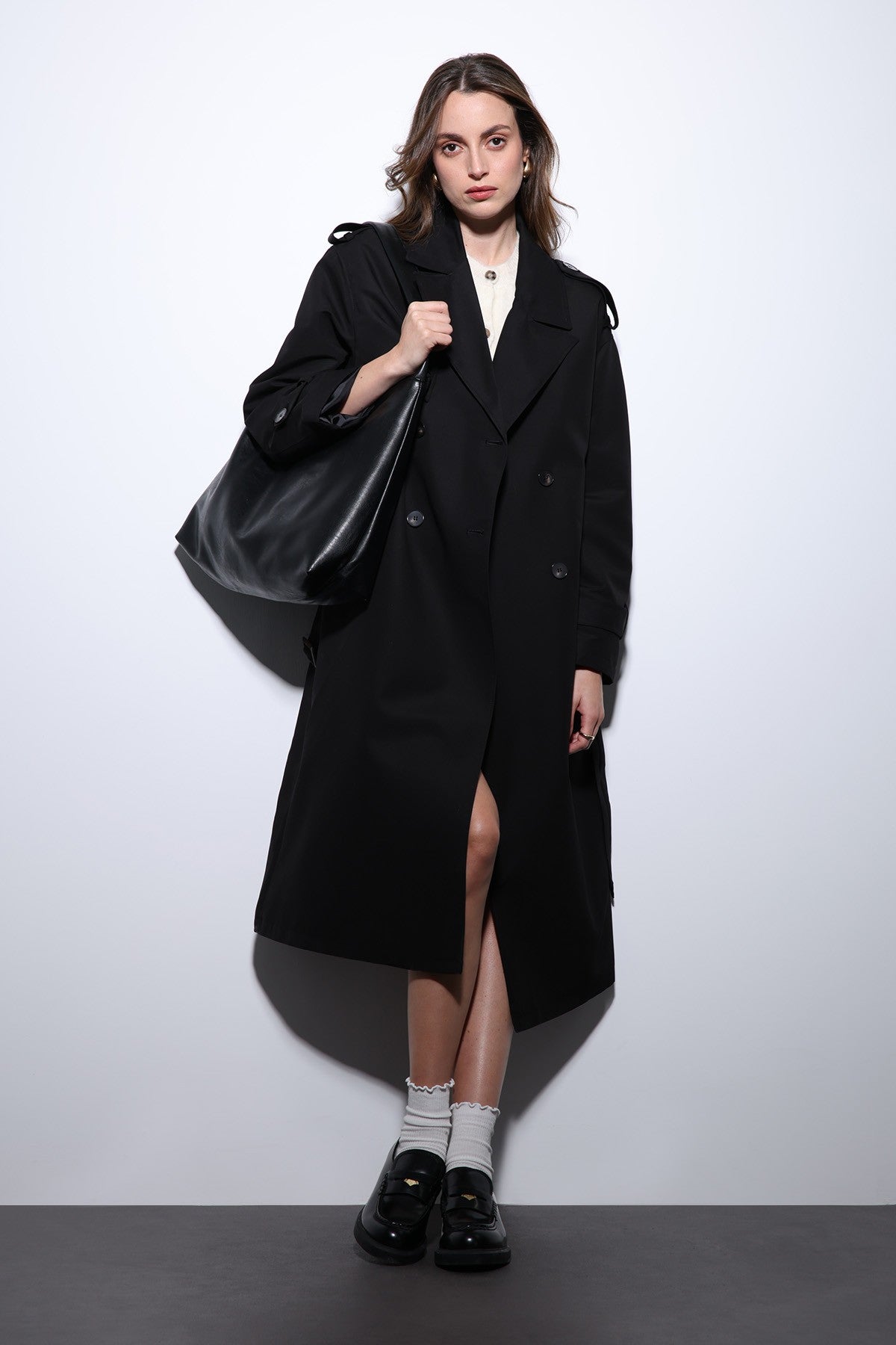 Antioch Women's Trench Coat with Cross-Over Belt