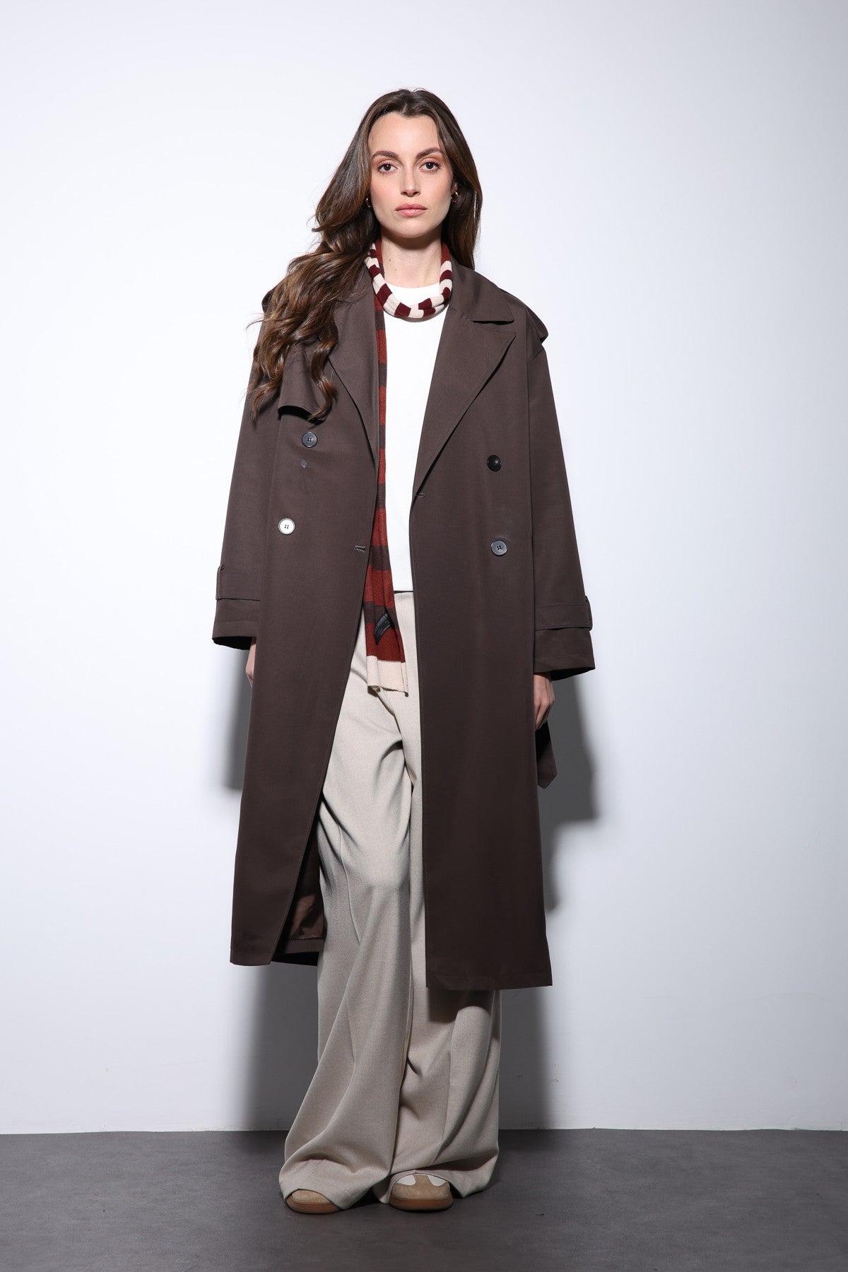 Antioch Women's Trench Coat with Cross-Over Belt