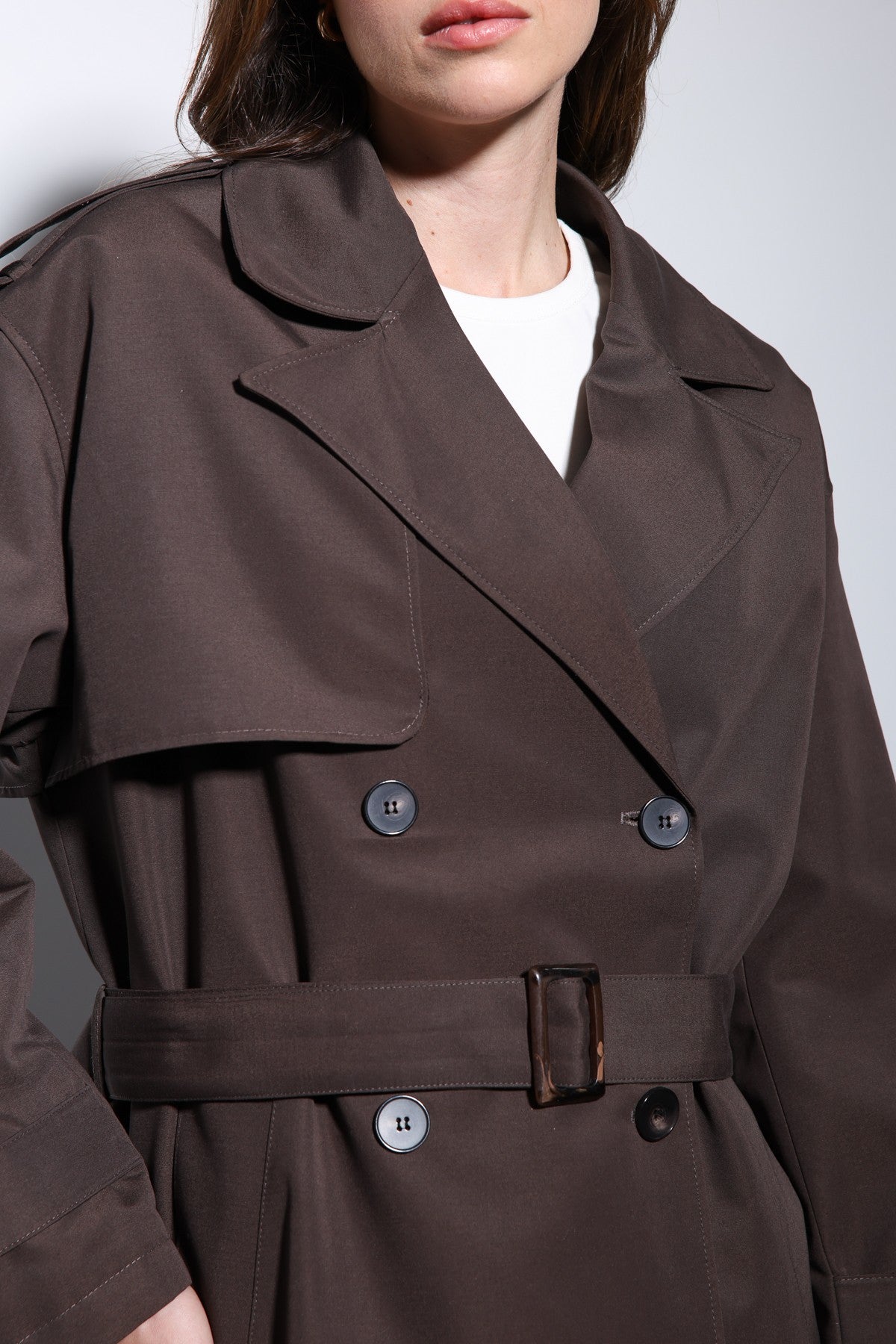 Antioch Women's Trench Coat with Cross-Over Belt