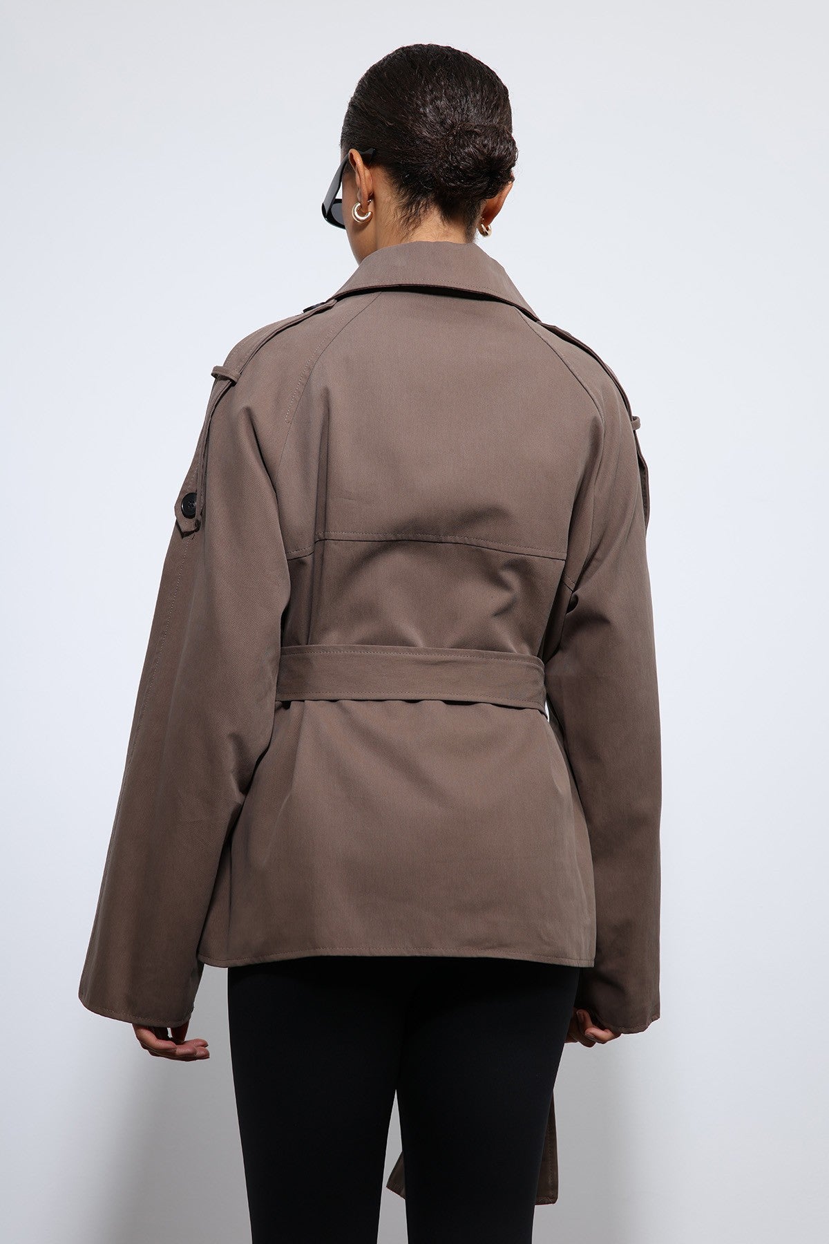 Antioch Short Trench Coat with a Collar