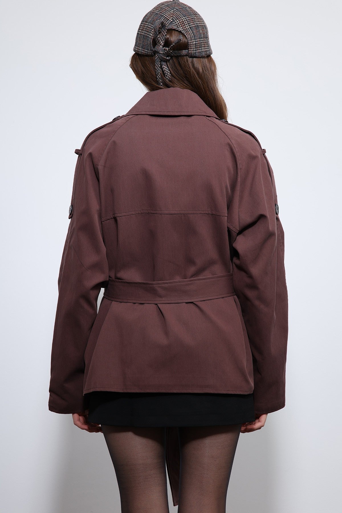 Antioch Short Trench Coat with a Collar