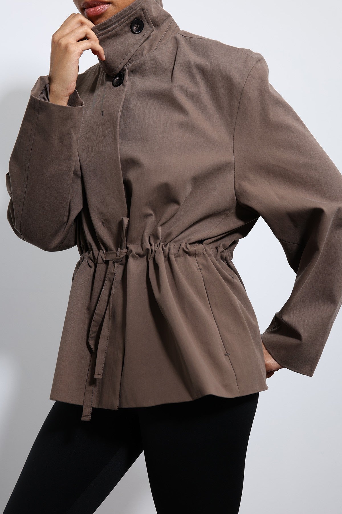 Antioch Short Trench Coat with Adjustable Waist