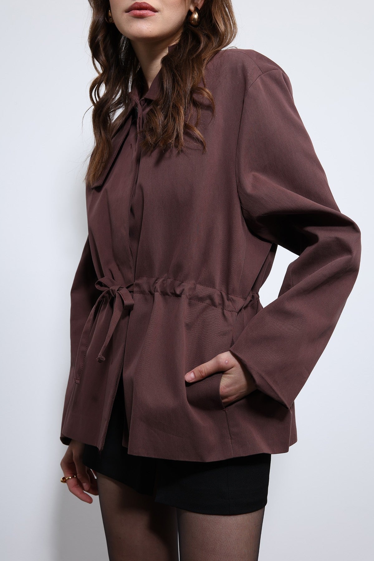 Antioch Short Trench Coat with Adjustable Waist
