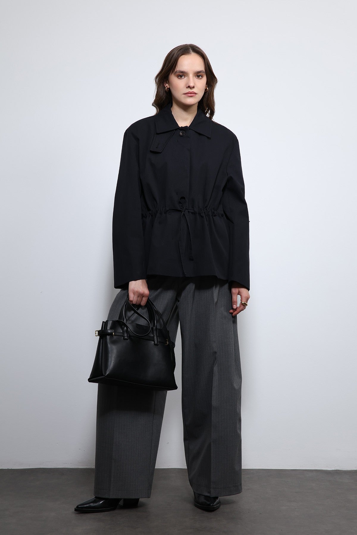 Antioch Short Trench Coat with Adjustable Waist
