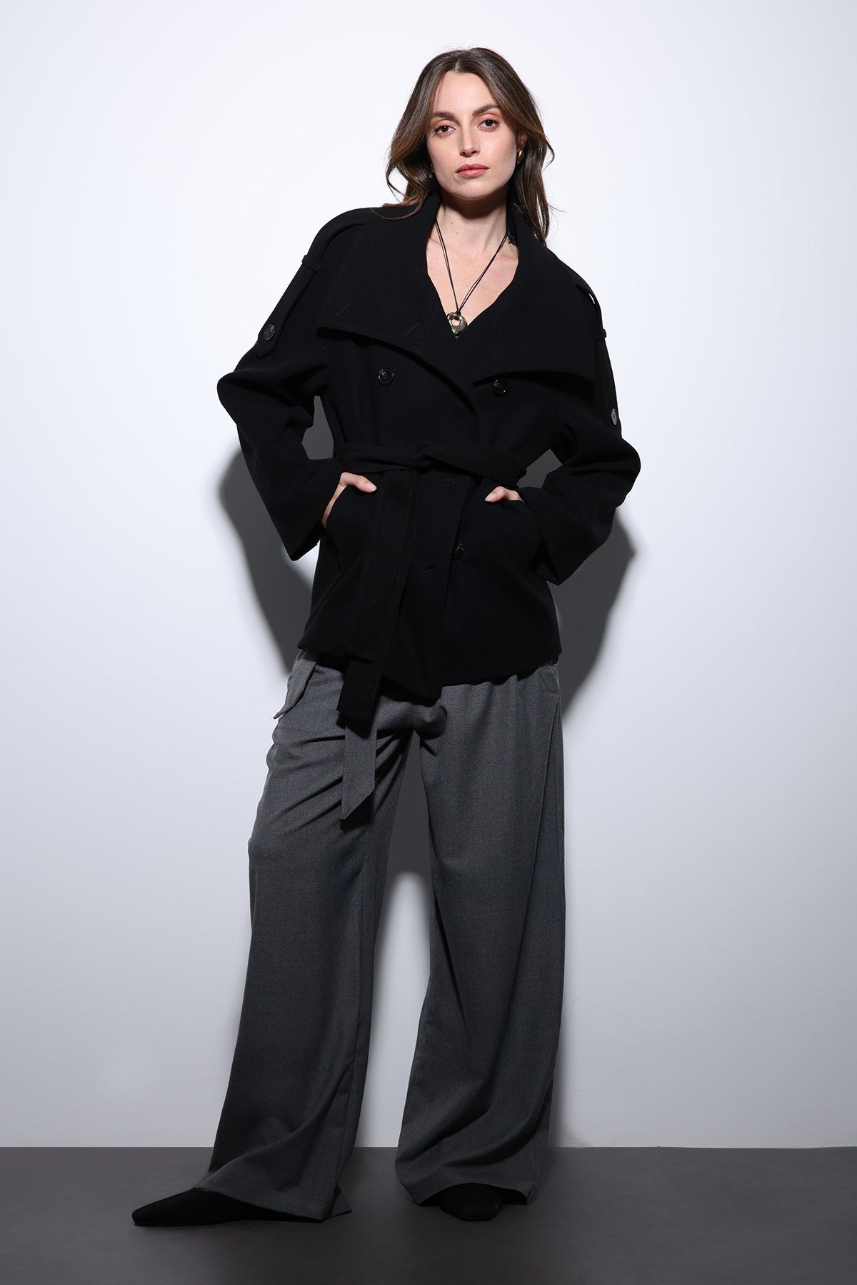 Antioch Stand-Up Collar Double-Breasted Women's Coat