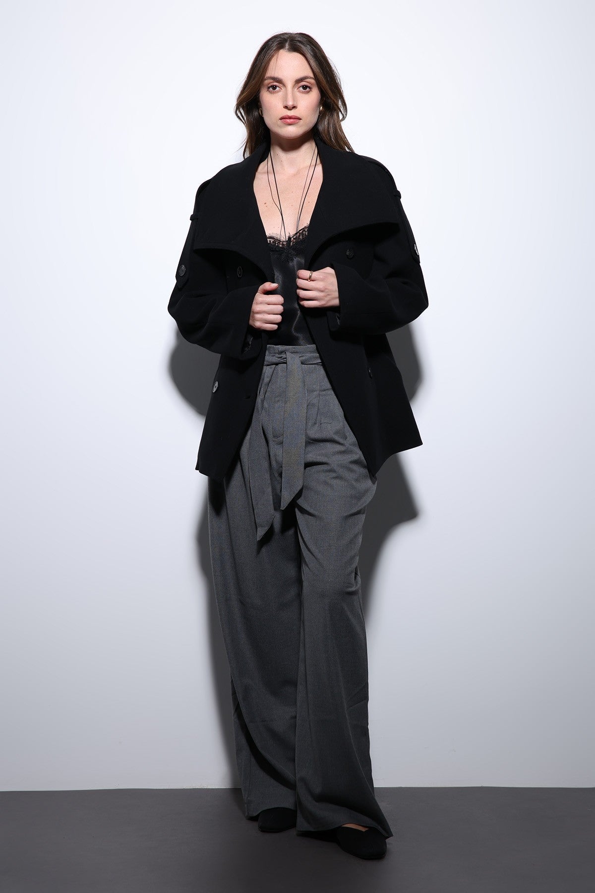 Antioch Stand-Up Collar Double-Breasted Women's Coat