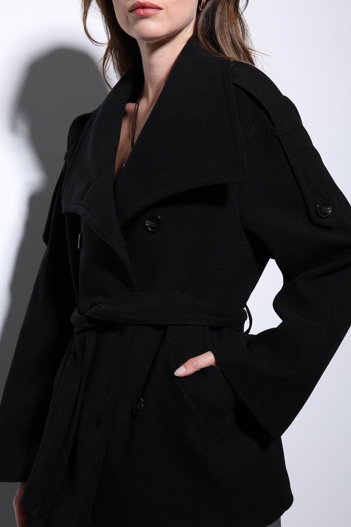 Antioch Stand-Up Collar Double-Breasted Women's Coat