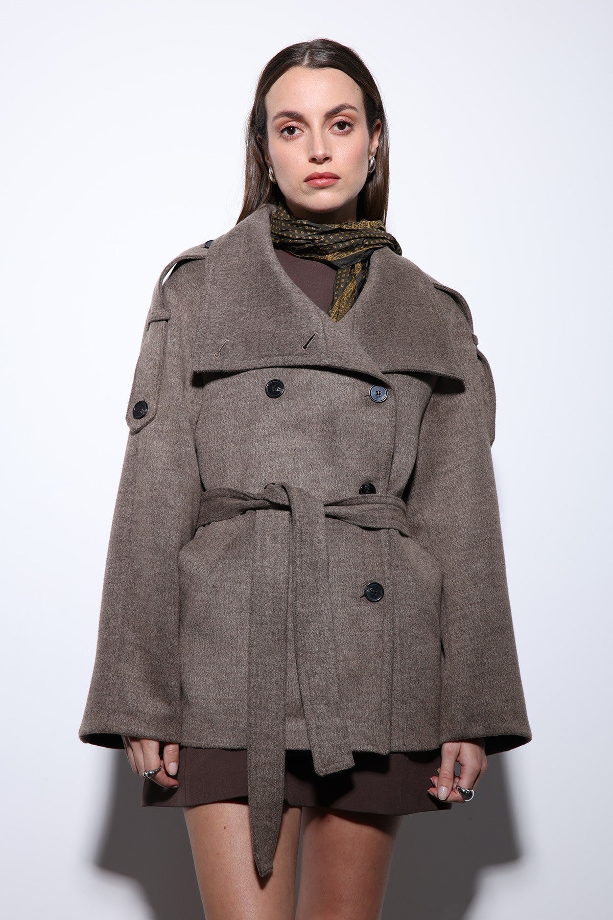 Antioch Stand-Up Collar Double-Breasted Women's Coat