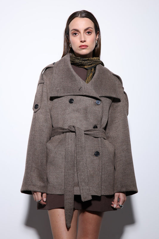 Antioch Stand-Up Collar Double-Breasted Women's Coat