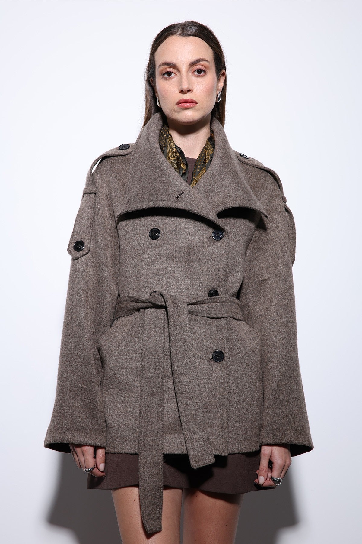 Antioch Stand-Up Collar Double-Breasted Women's Coat