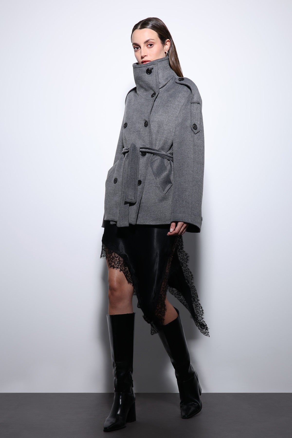 Antioch Stand-Up Collar Double-Breasted Women's Coat