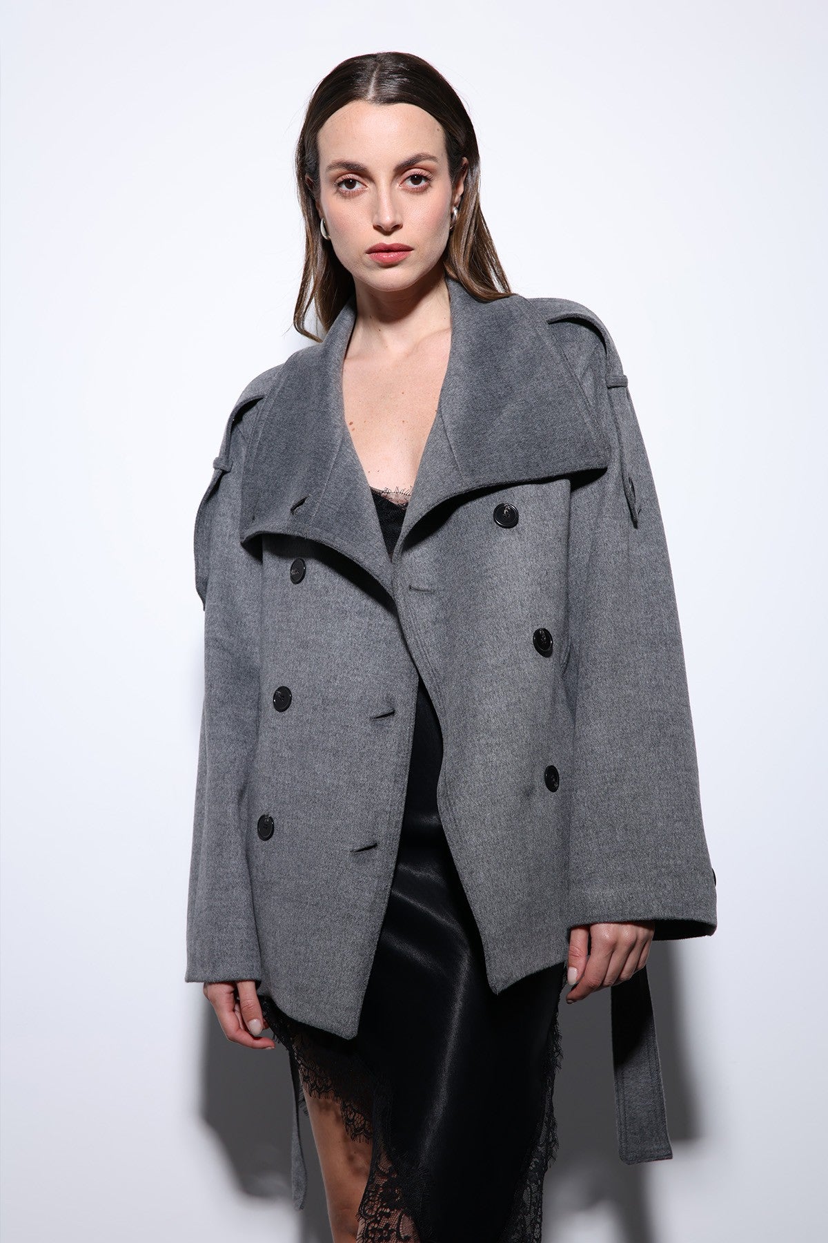 Antioch Stand-Up Collar Double-Breasted Women's Coat