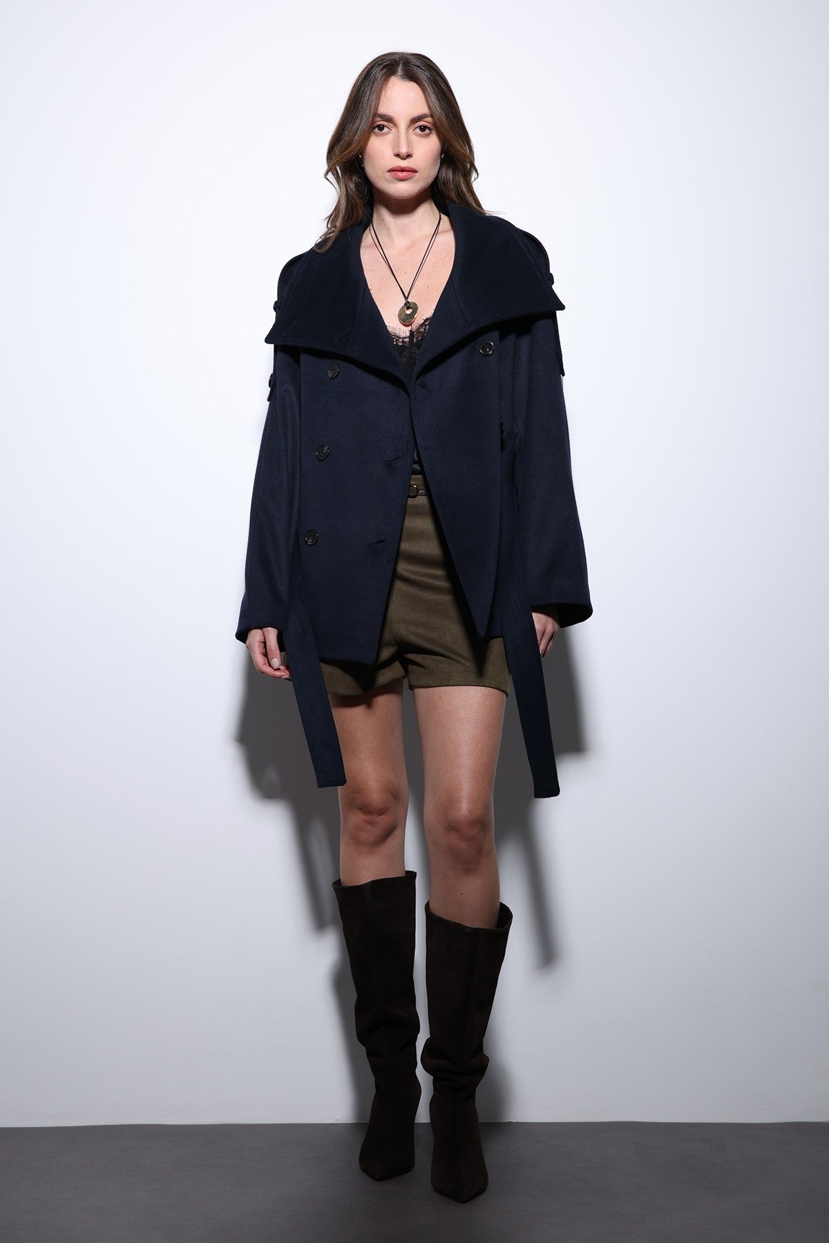 Antioch Stand-Up Collar Double-Breasted Women's Coat