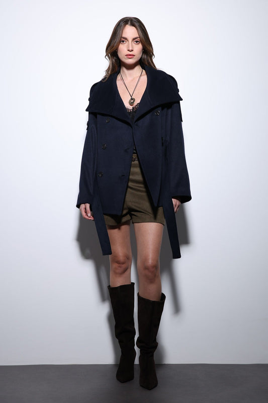 Antioch Stand-Up Collar Double-Breasted Women's Coat