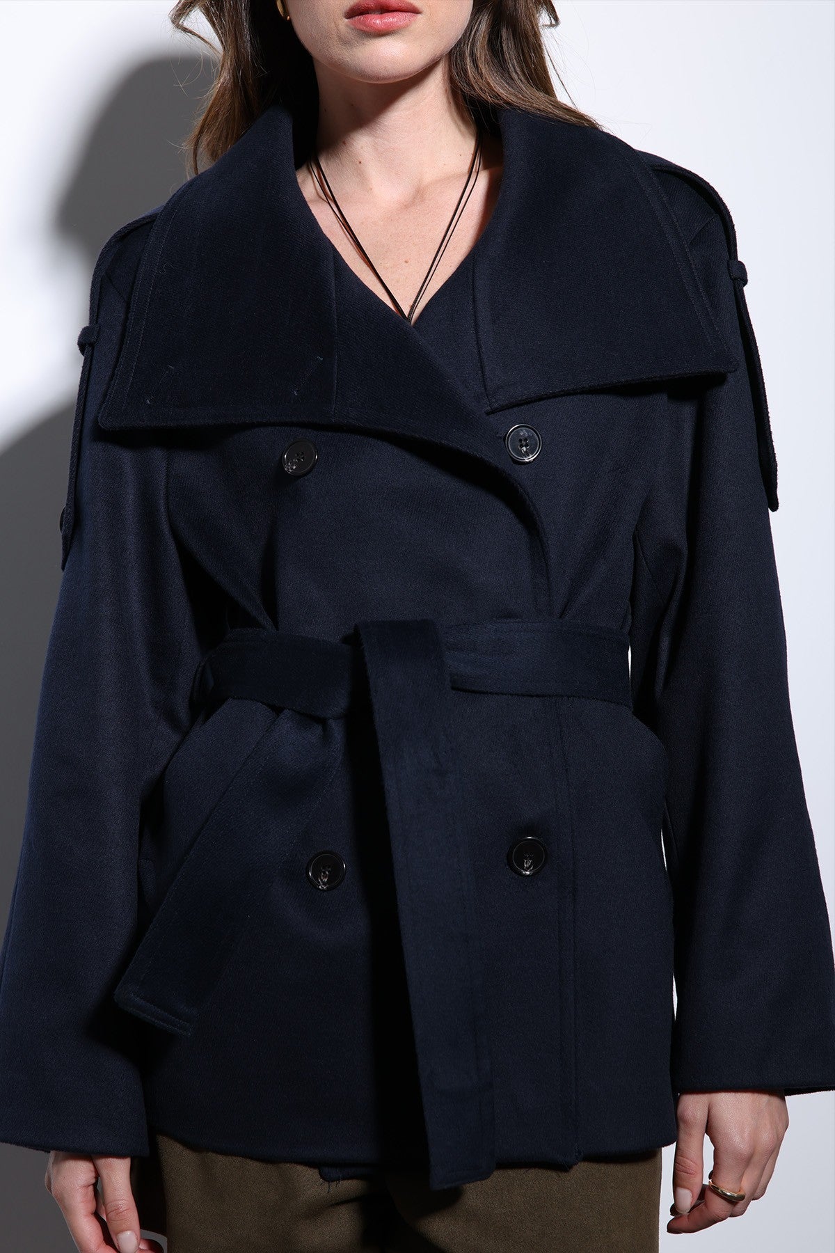 Antioch Stand-Up Collar Double-Breasted Women's Coat