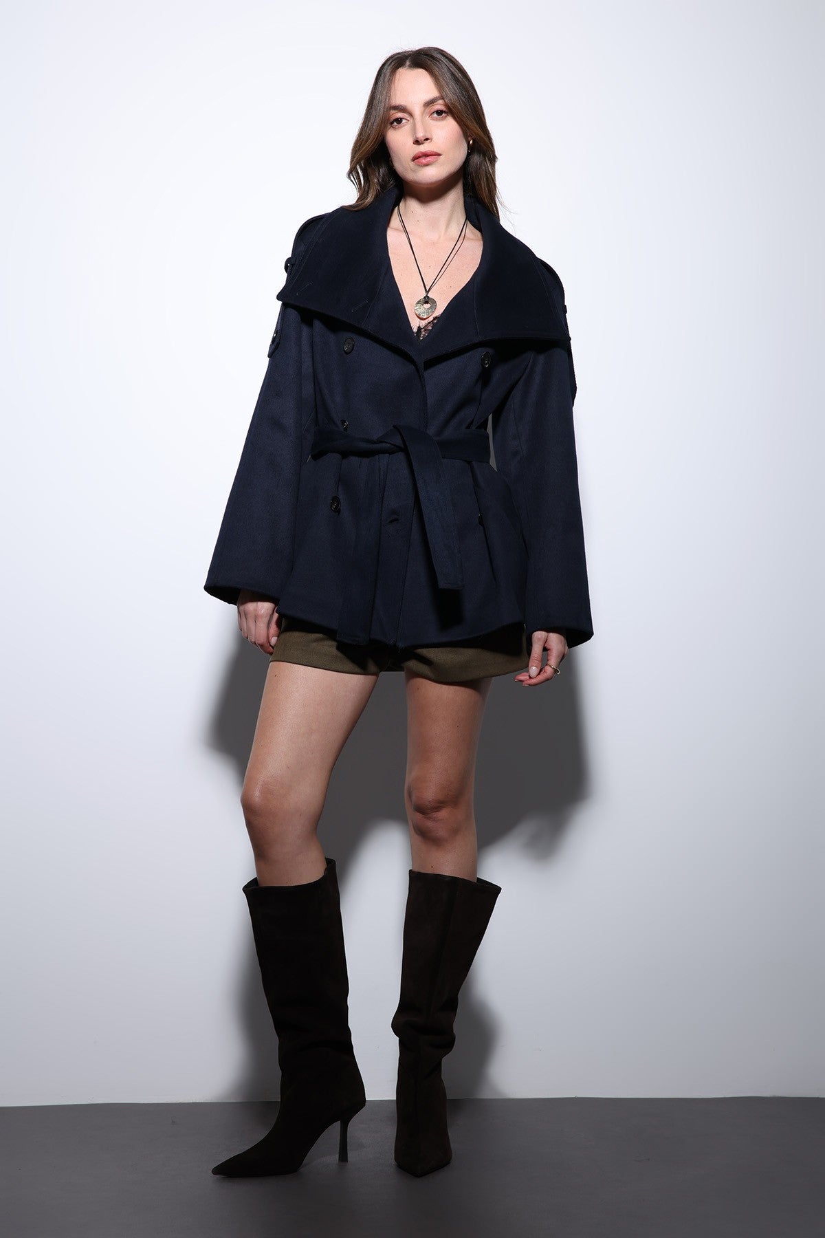 Antioch Stand-Up Collar Double-Breasted Women's Coat