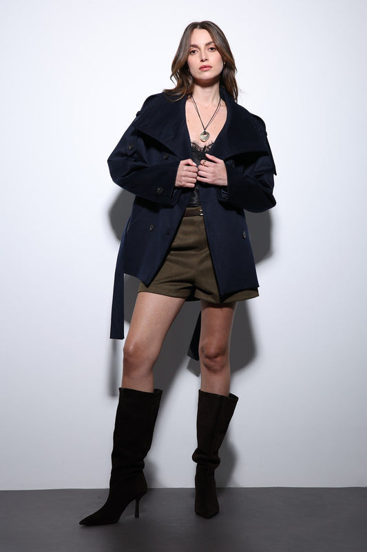 Antioch Stand-Up Collar Double-Breasted Women's Coat