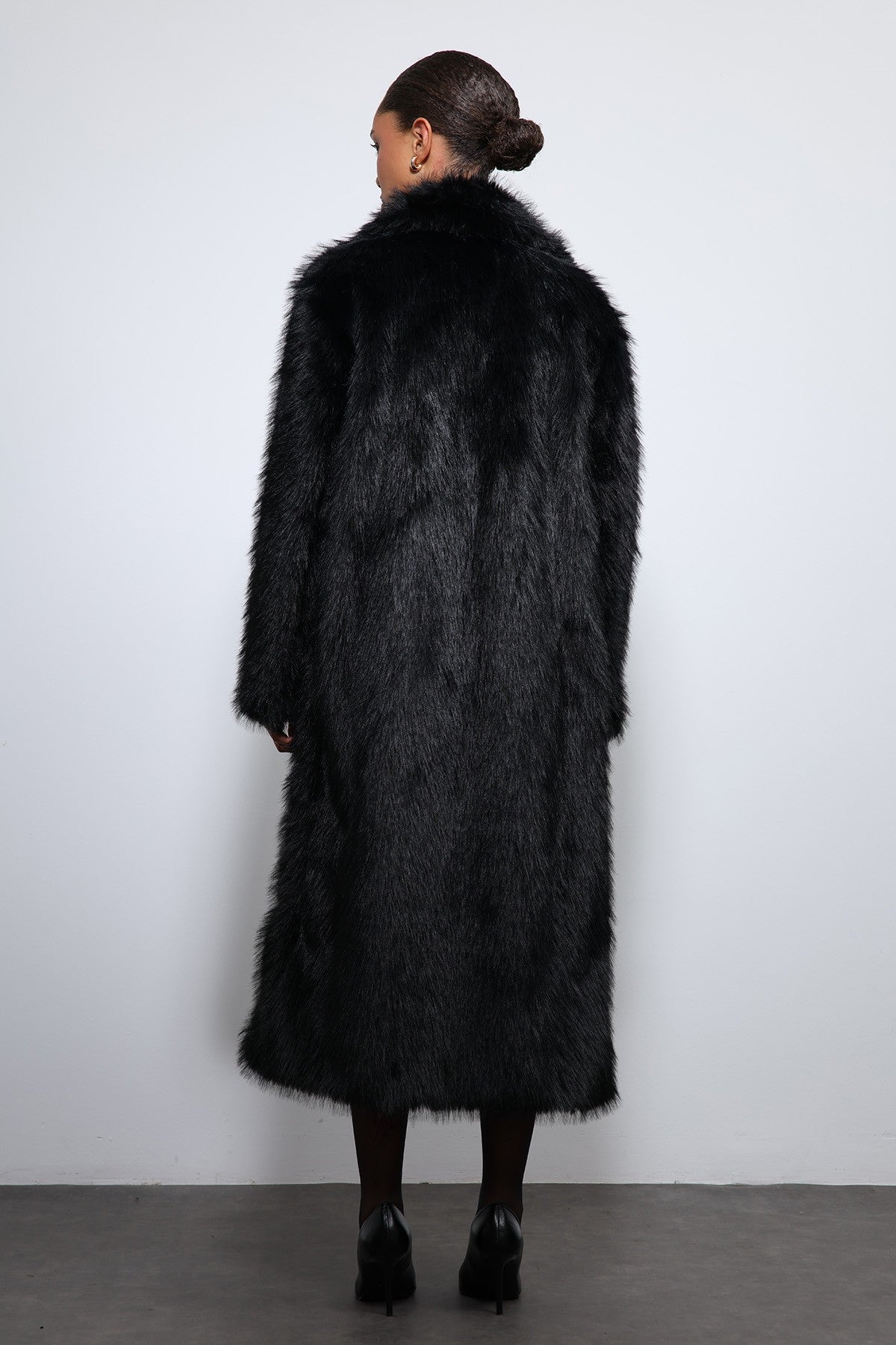 Antioch Long Coat with Faux Fur Trim