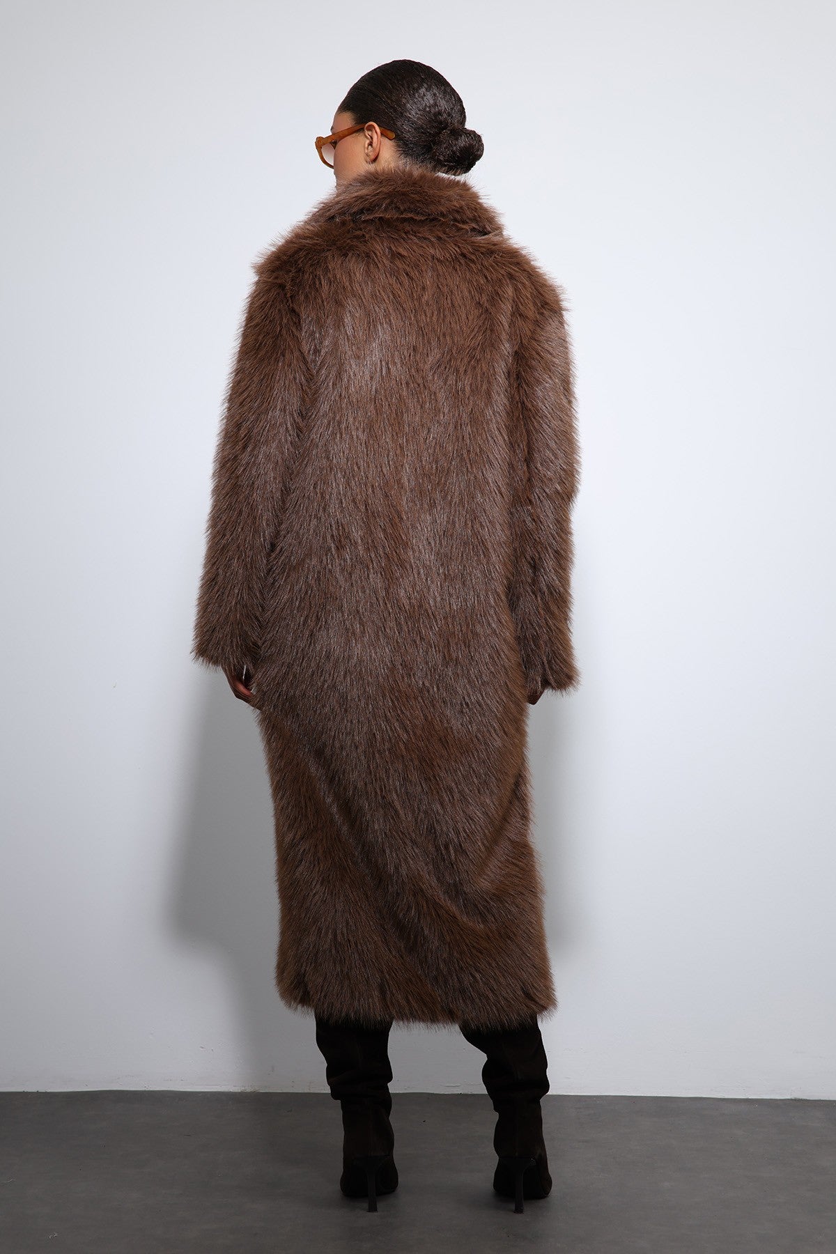 Antioch Long Coat with Faux Fur Trim