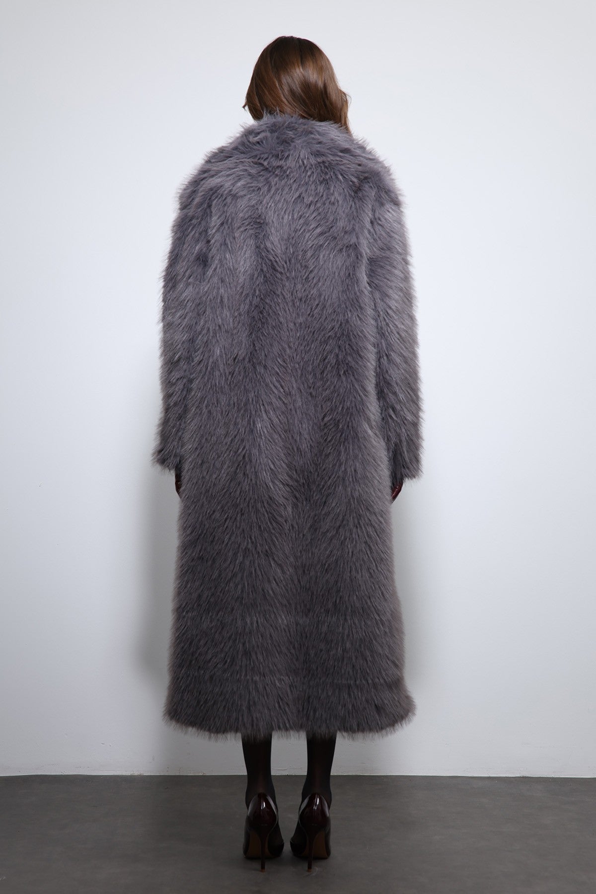 Antioch Long Coat with Faux Fur Trim