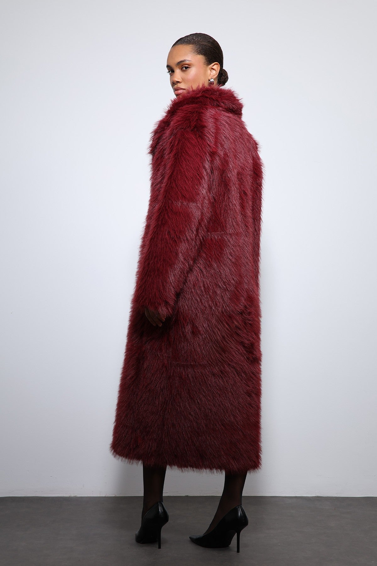 Antioch Long Coat with Faux Fur Trim