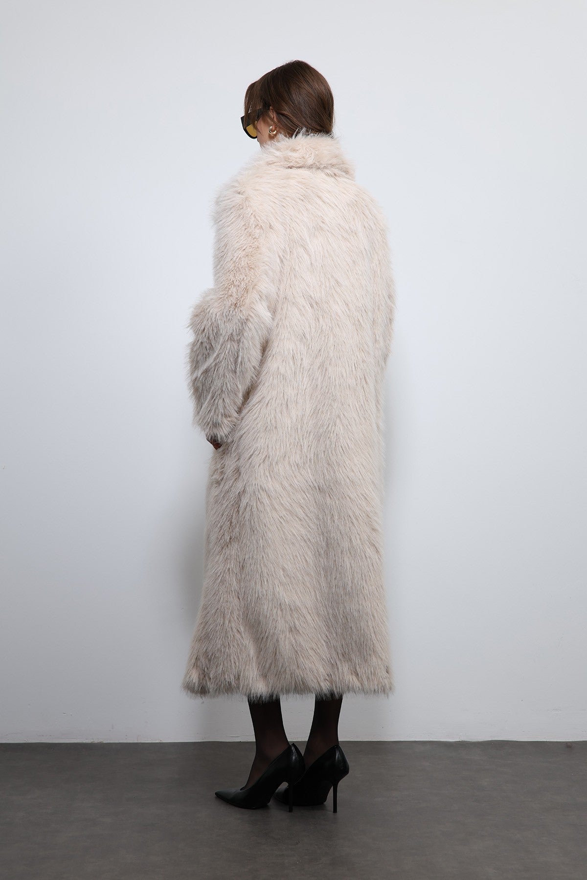 Antioch Long Coat with Faux Fur Trim