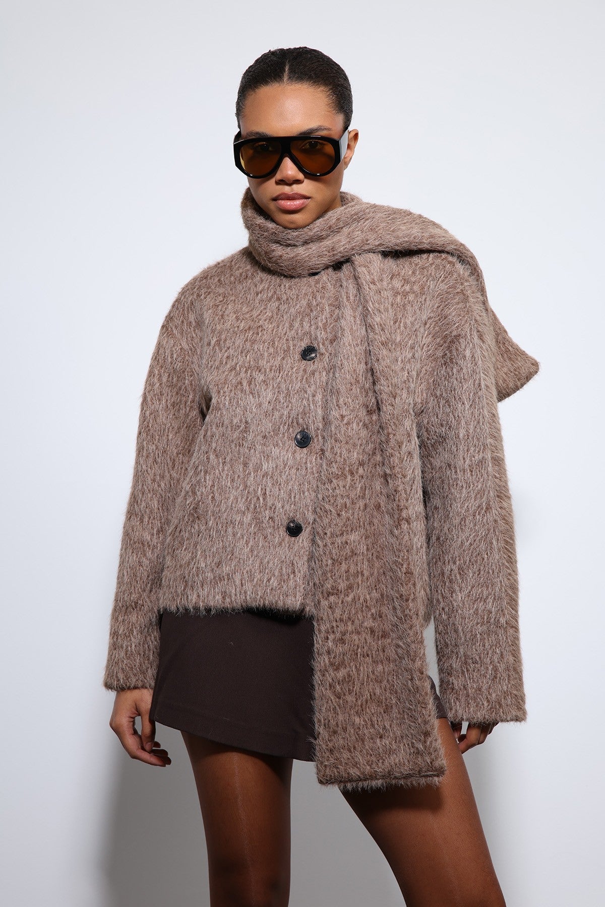 Antioch Shawl-Collar Faux Fur Coat